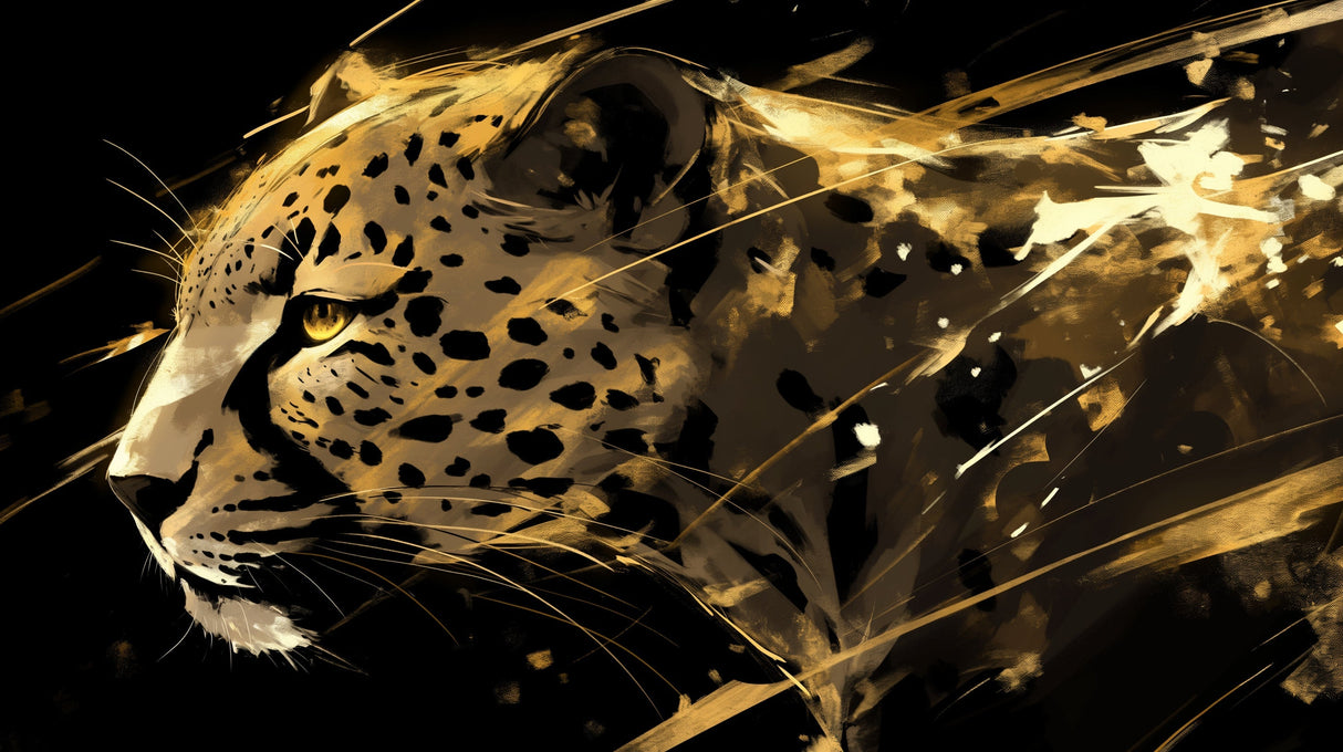 Leopard wallpaper design file showing detailed gold and black artistic pattern