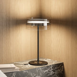 Modern Glass Table Lamp  Layered Glass Disc Design - Product showcase