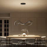 Modern LED Pendant Light  Infinity Wave Design With Dimmable Warm Light - Product showcase