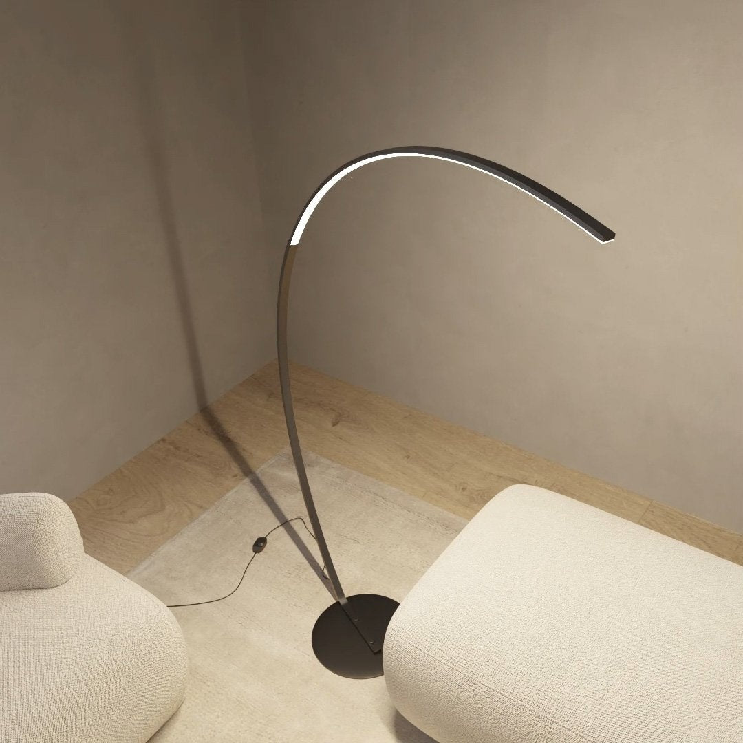 Modern LED Arc Floor Lamp  Minimalist Design with Smart Controls - Detailed view