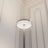 Modern LED Floor Lamp  Glass Disc Shade with Metal Stand - Product example