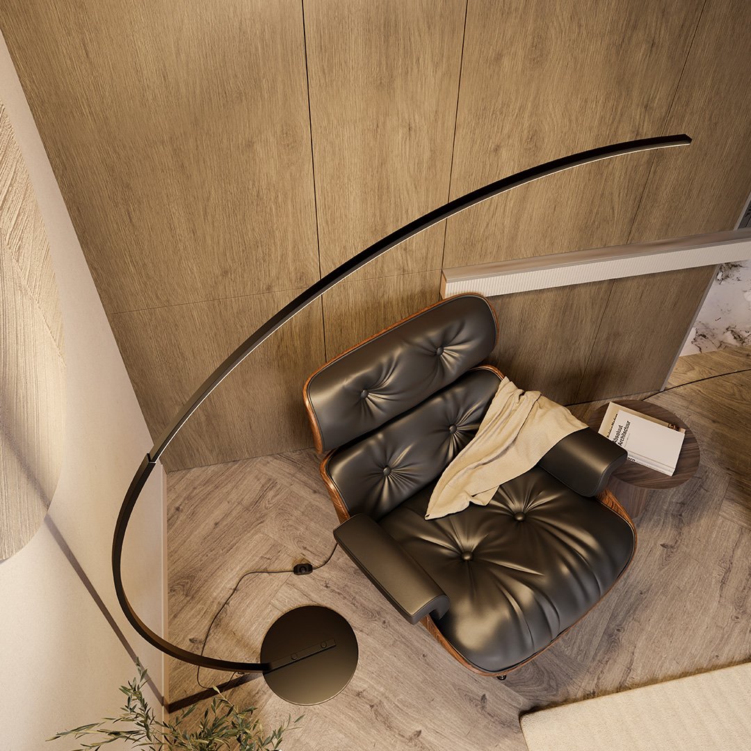 Modern LED Arc Floor Lamp  Minimalist Design with Smart Controls - Product example