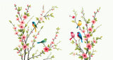 Bird and Cherry Blossom design file showing detailed pattern of tropical birds and pink blossoms
