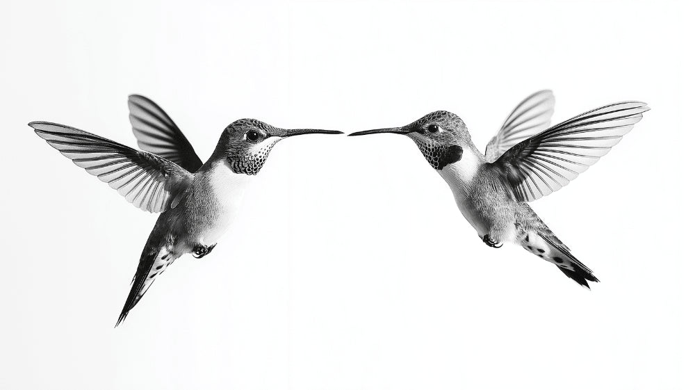 Hummingbird wallpaper design file showing detailed black and white pattern