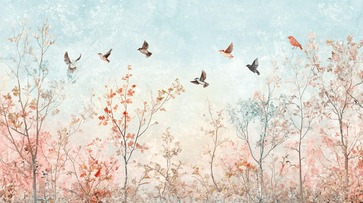 Birds and cherry blossom design file showing intricate pattern details