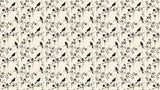 Black and white Japanese bird pattern design file with delicate cherry blossom branches