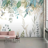 Hummingbird wallpaper design showcased in a bright nursery setting