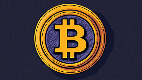 Bitcoin wallpaper design file showing detailed gold cryptocurrency pattern on navy background