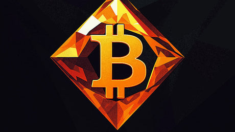 Bitcoin wallpaper design file showing detailed geometric orange diamond pattern with cryptocurrency symbol