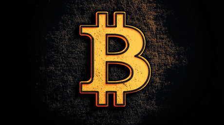 Bitcoin icon design file showing detailed gold cryptocurrency pattern on black background