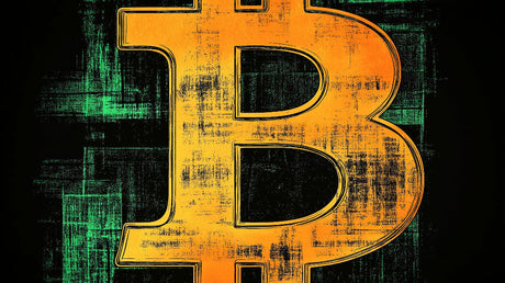Bitcoin wallpaper design file showing detailed cryptocurrency pattern with emerald and gold tones