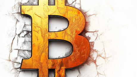 Bitcoin wallpaper design file showing detailed 3D gold texture and dimensional effects
