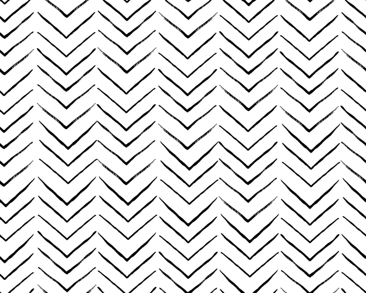 Geometric Mural Wallpaper | Black and White Chevron Pattern