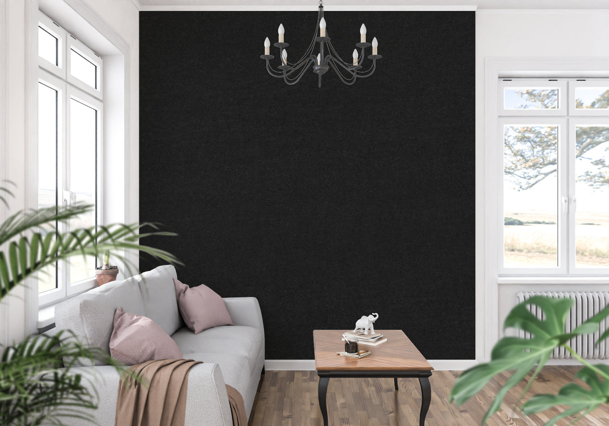 Black Wall Mural making a statement in a contemporary dining room setting