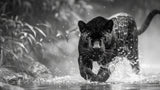 Black panther wallpaper design file showing detailed water splash effect and dramatic pose
