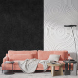 Plush black wallpaper making a statement in a modern office space