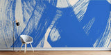 Abstract Mural Wallpaper | Dynamic Blue Brushstroke Design