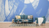 Abstract Mural Wallpaper | Dynamic Blue Brushstroke Design