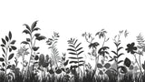 Black and white garden silhouettes design file showing intricate botanical pattern detail