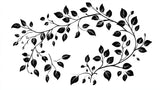 Black and white leaf pattern design file showing intricate botanical details and clean lines