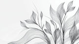 Black and white leaf pattern design file showing intricate botanical line art details
