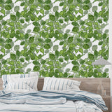 Nature-inspired hop pattern enhancing a modern hallway with botanical beauty
