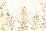 Botanical gold leaf line art wallpaper design file showing intricate pattern details