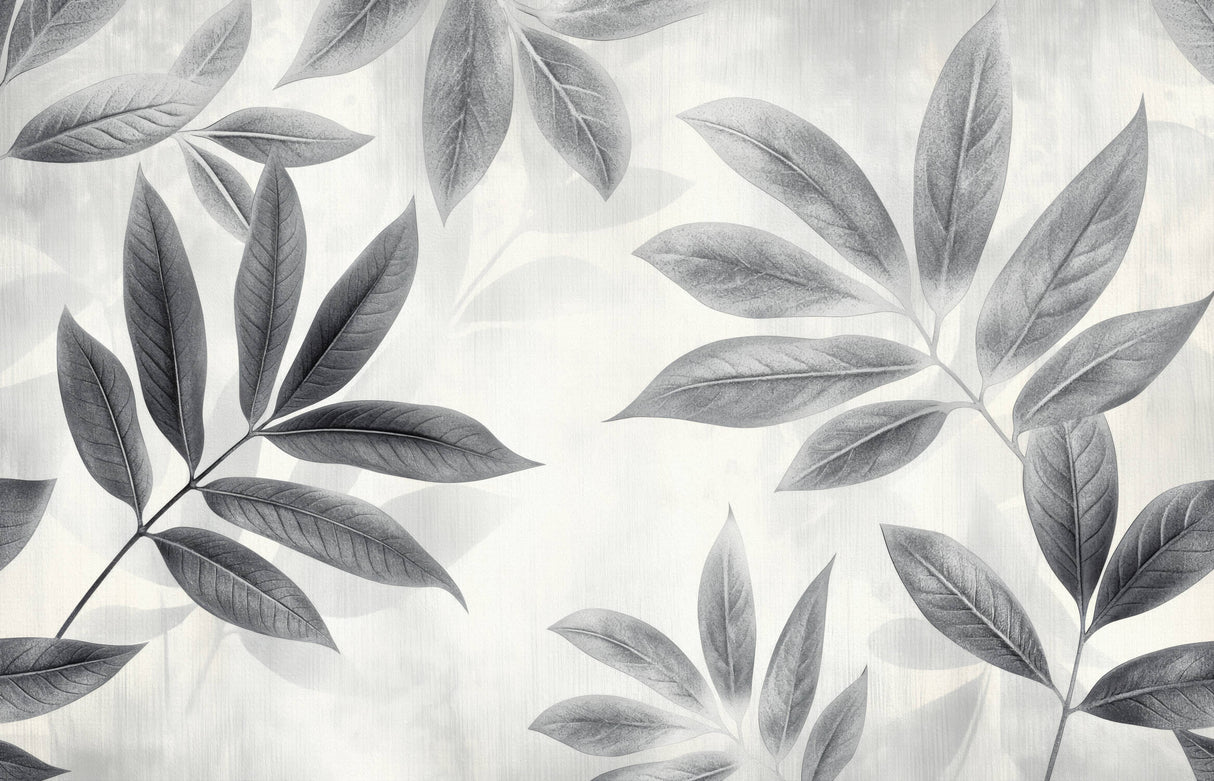 Large grey leaves pattern design file showing intricate botanical details and texture