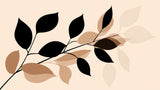 Black and beige botanical wallpaper design file showing overlapping leaf pattern and refined details