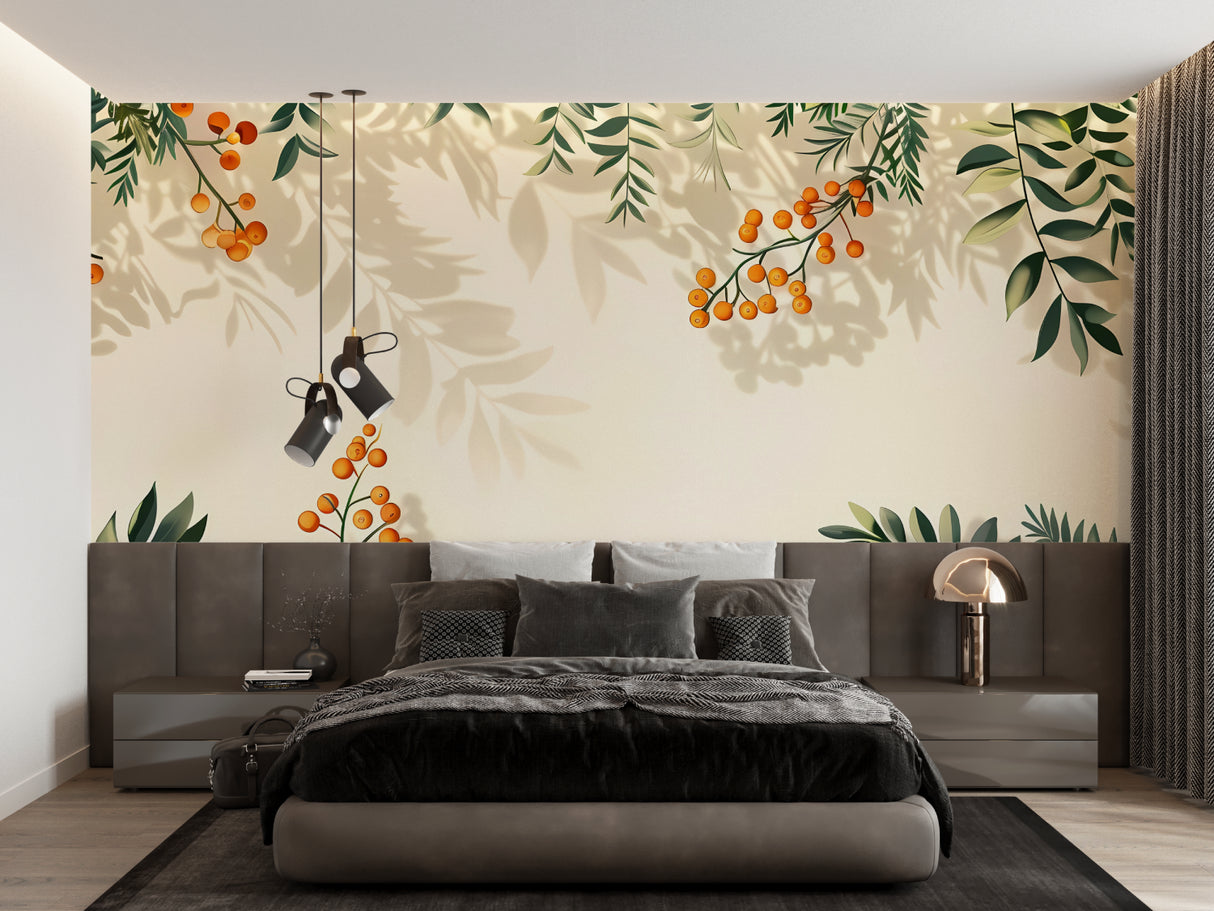 Fresh botanical design enhancing contemporary hallway
