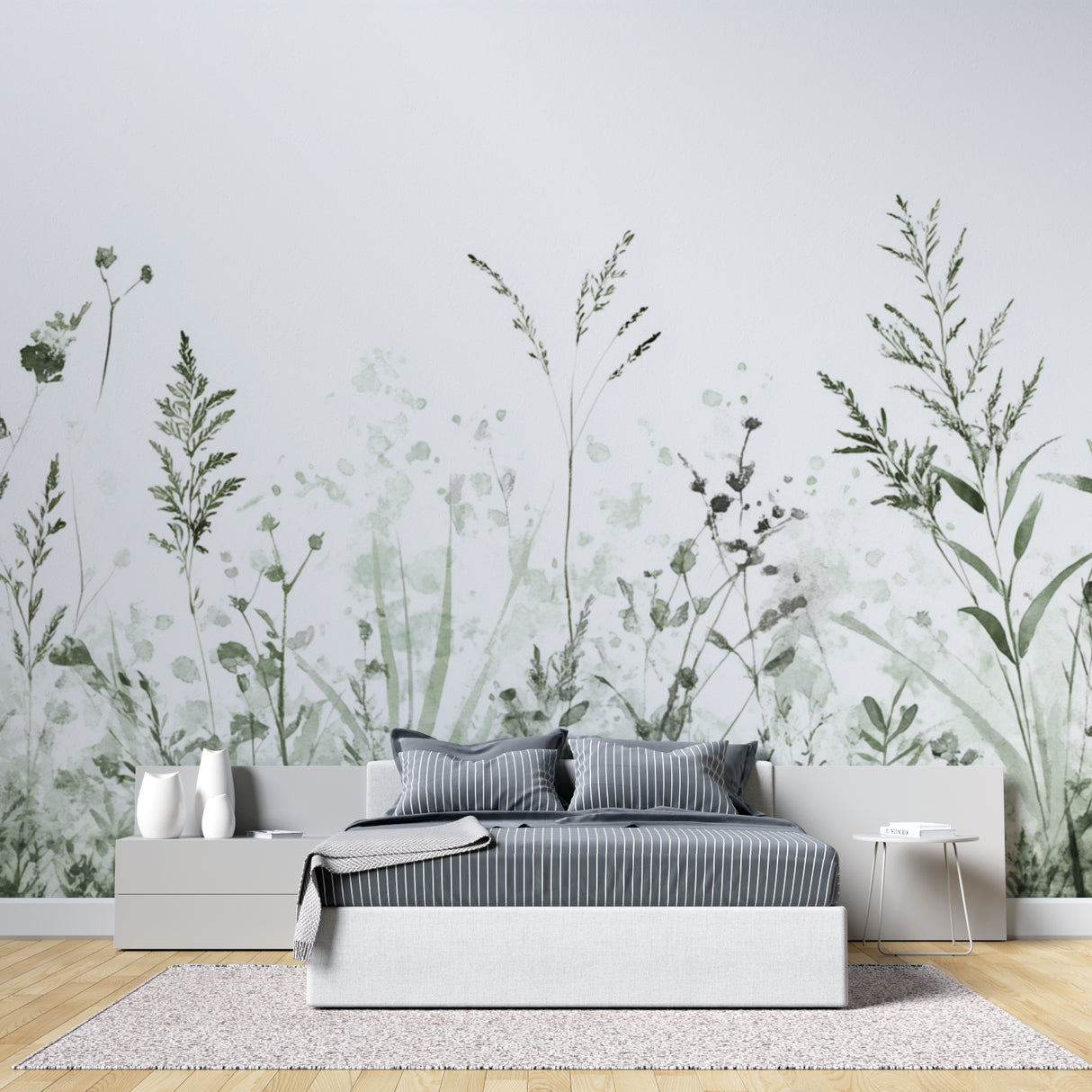 Wild plant wallpaper bringing nature into home office space