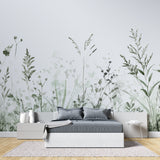 Wild plant wallpaper bringing nature into home office space