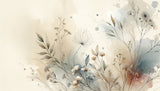 Botanisch Mural Behang | Aquarel Wilde Bloemen en Bladeren