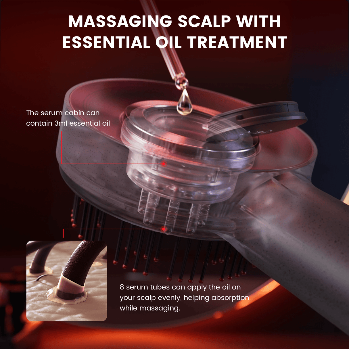 Electric Scalp Massager  Red Light Therapy Hair Growth Device - Product detail 6