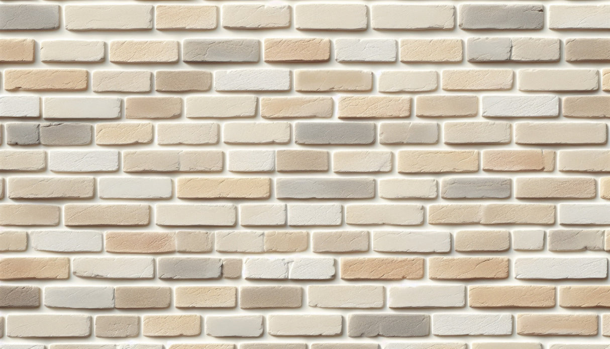 Beige and white brick wallpaper design file showing detailed texture and natural shadowing