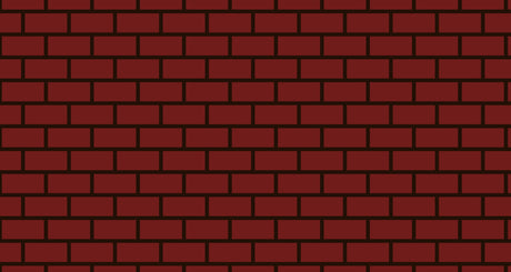 Red brick wallpaper mural showcased in a modern living room with gray sofa and minimal decor