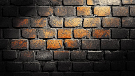 Black brick wallpaper with rust accents design file showing detailed texture and pattern