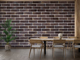 Industrial brick wall mural in cozy dining room setting