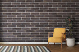 Modern brick wallpaper creating accent wall in master bedroom