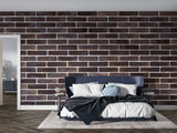 Industrial brown brick mural in contemporary kitchen space