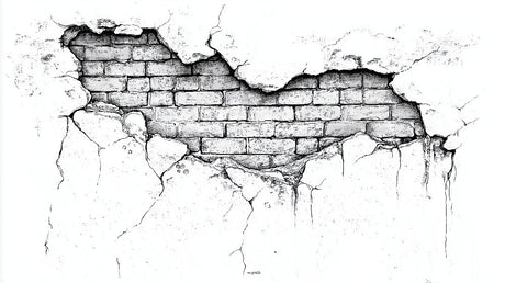 Exposed brick wallpaper design file showing detailed texture and weathered effect pattern