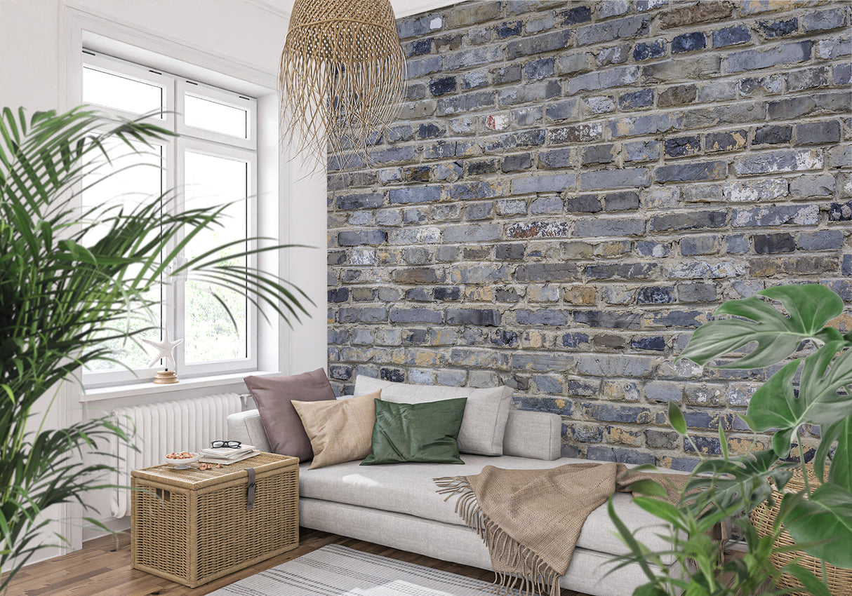 Stone effect wallpaper showcased in modern kitchen with stainless steel appliances