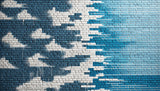 Blue and white brick pattern design file showing detailed gradient texture and shadowing effects