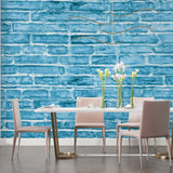 Modern brick mural wallpaper showcasing texture detail in a home office