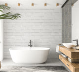 Modern brick arch wall mural in a boutique retail space showcasing clean design