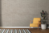 Brick effect wallpaper adding depth to dining room space