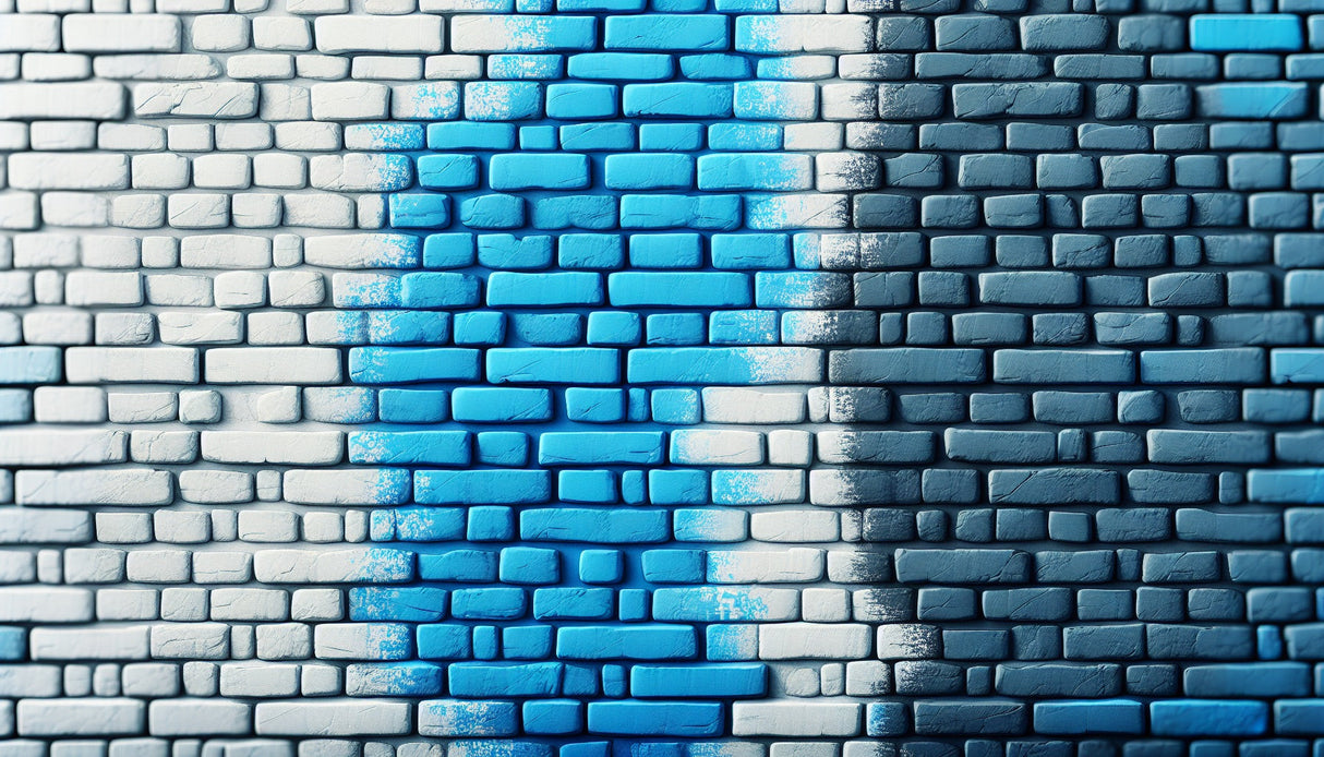 Urban blue brick wallpaper design file showing detailed gradient pattern and texture