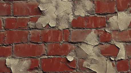 Vintage red brick wallpaper design file showing detailed distressed plaster texture and aged brick pattern