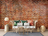 Brick Mural Wallpaper | Industrial Red Textured Design