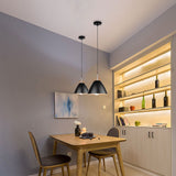 Modern Pendant Light  Leather Strap Aluminum Shade - Detailed view